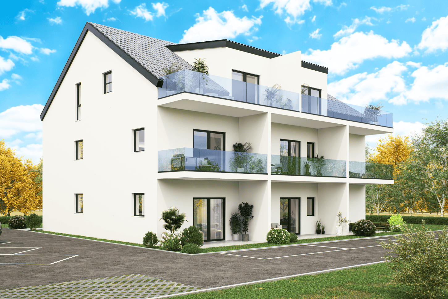 Rendering Wohnung 1 – Neubauprojekt Ingolstadt