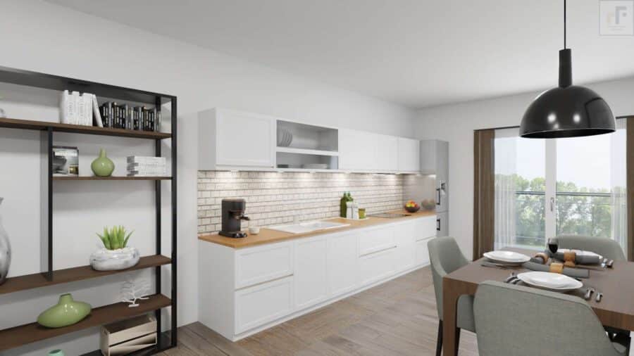 Zukunftssicheres Investment trifft modernen Premium-Wohnkomfort - Rendering Essen/Küche