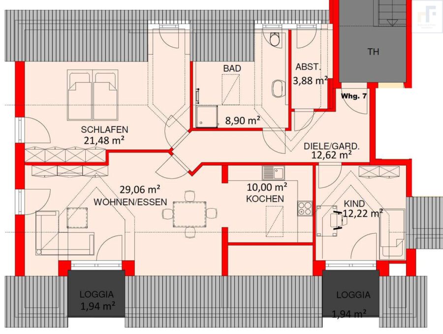 Wohlfühlatmosphäre pur: Hochwertige Eigentumswohnung in ruhiger Lage in Unterbrunnenreuth - Grundriss_Wohnung