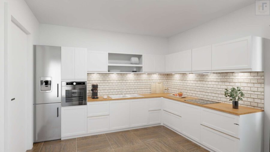 Zukunftssicheres Investment trifft modernen Premium-Wohnkomfort - Rendering Küche/Essen