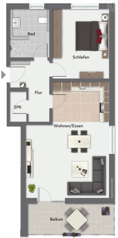 Zukunftssicheres Investment trifft modernen Premium-Wohnkomfort - Grundriss Wohnung 5