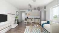Moderne 3-Zimmer EG-Wohnung, KfW 40 EH QNG, bis zu 10 % Abschreibung – mit großen Garten - Beispiel_Rendering_1