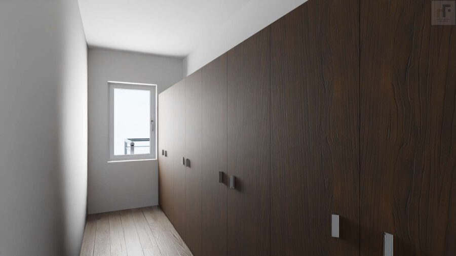 Zukunftssicheres Investment trifft modernen Premium-Wohnkomfort - Rendering Ankleide/Abstell
