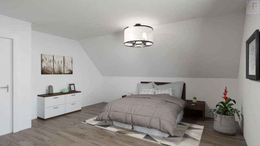 Zukunftssicheres Investment trifft modernen Premium-Wohnkomfort - Rendering Schlafen