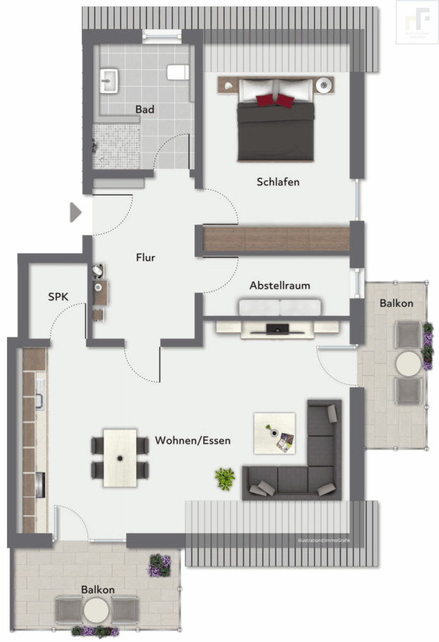 Zukunftssicheres Investment trifft modernen Premium-Wohnkomfort - Grundriss Wohnung 8